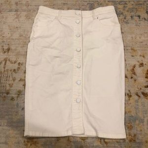NEVER WORN ALLSAINTS white jean knee length skirt